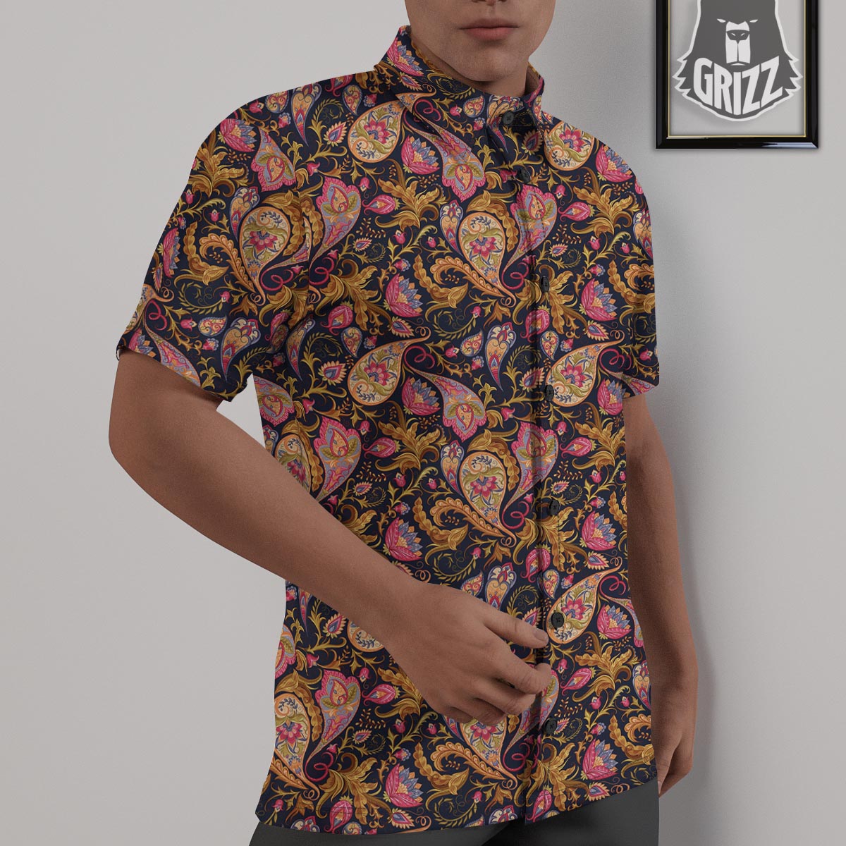 Paisley Indian Retro Print Pattern Untucked Shirts-grizzshop