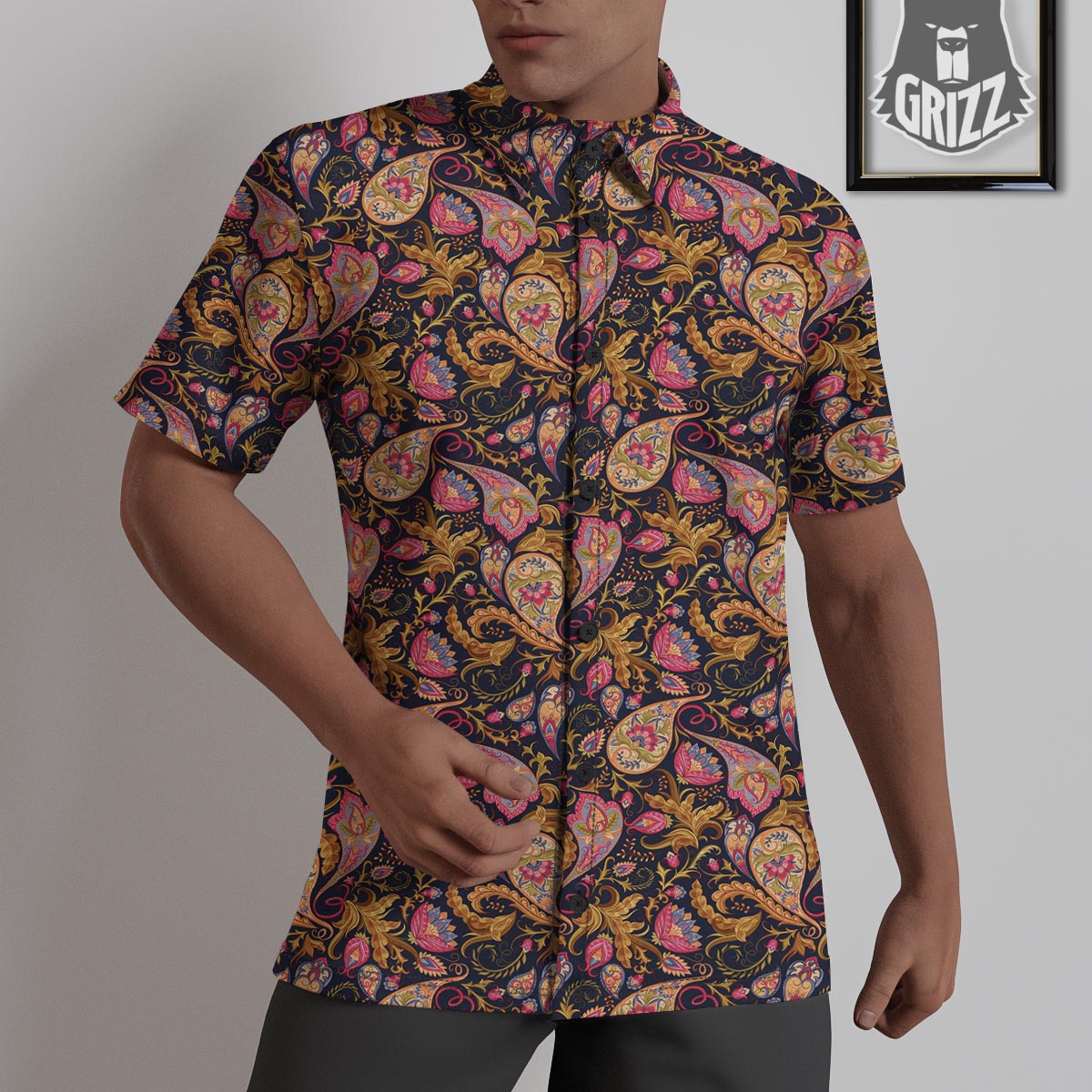 Paisley Indian Retro Print Pattern Untucked Shirts-grizzshop