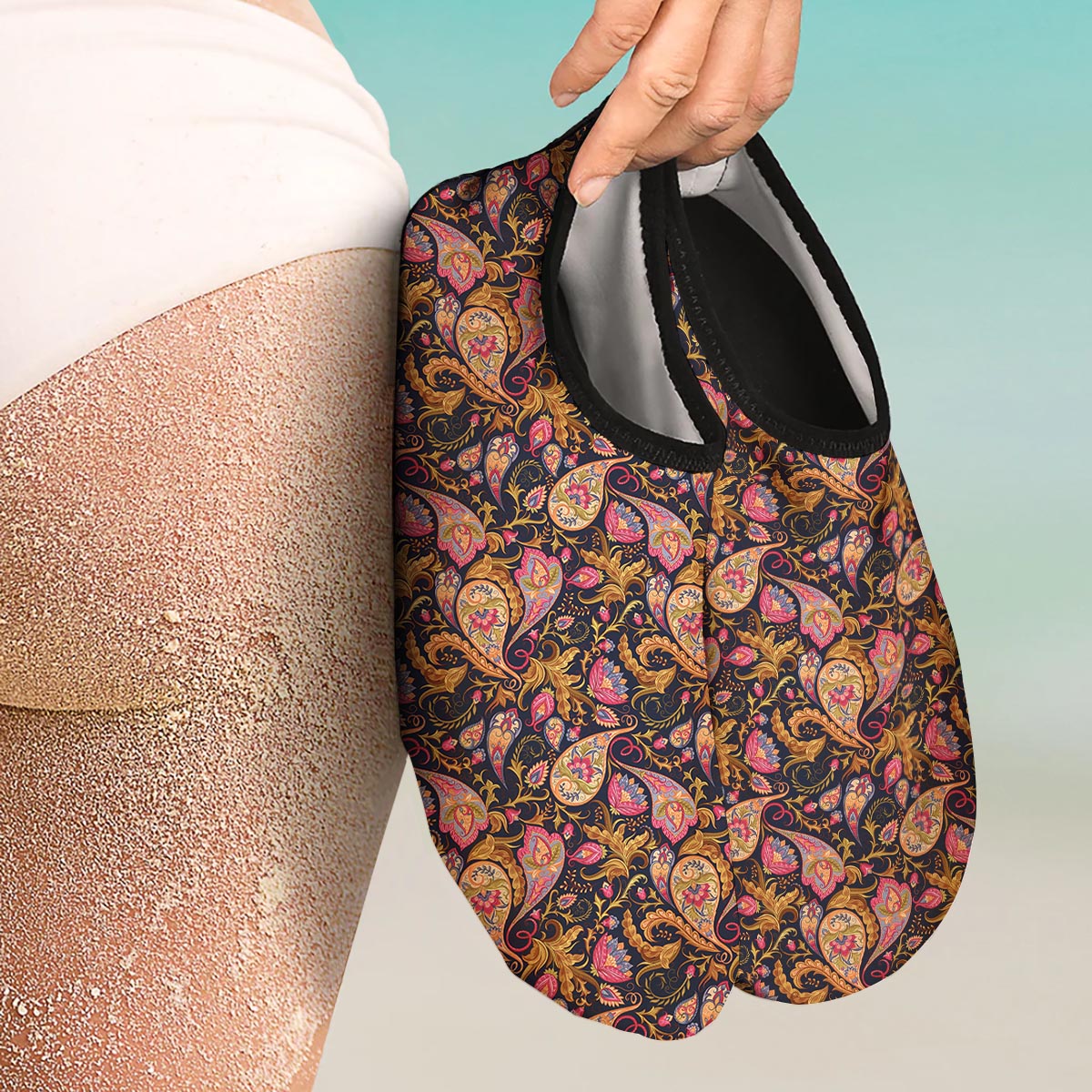 Paisley Indian Retro Print Pattern Water Shoes-grizzshop