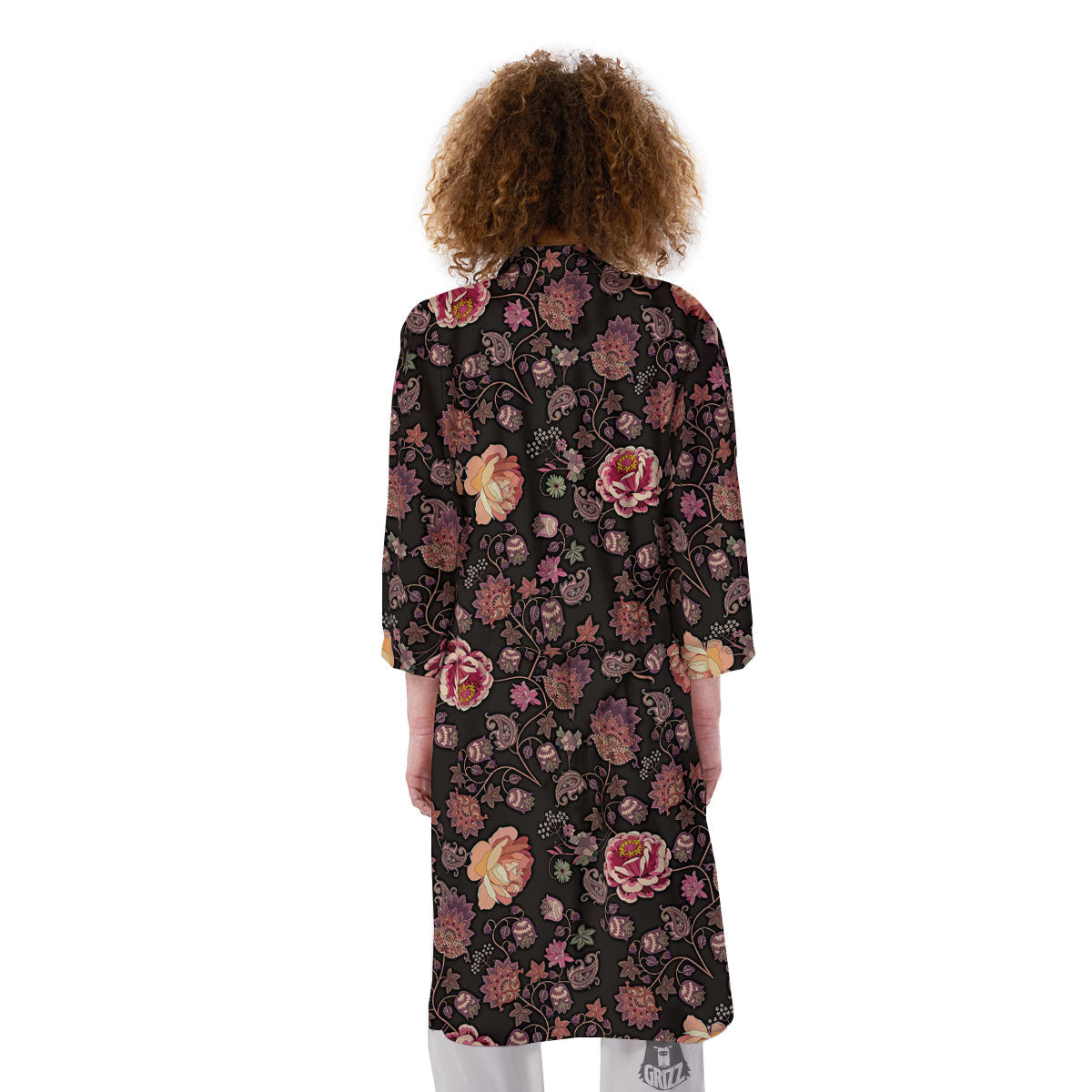 Paisley Indian Rose Print Pattern Kimono-grizzshop
