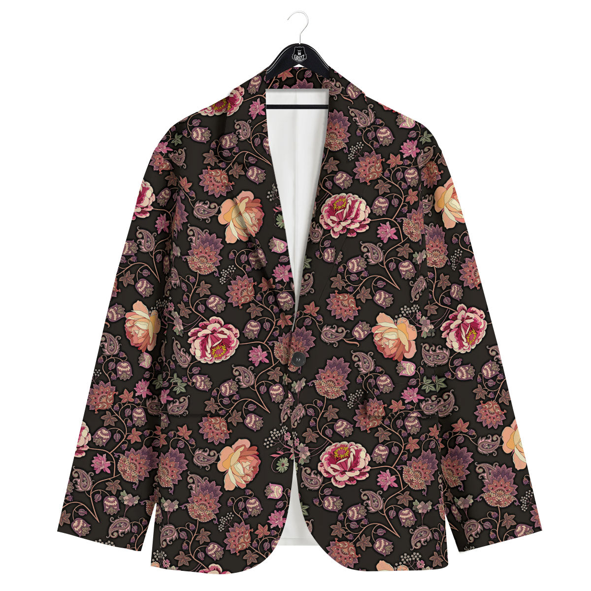 Paisley Indian Rose Print Pattern Men's Sport Coat-grizzshop