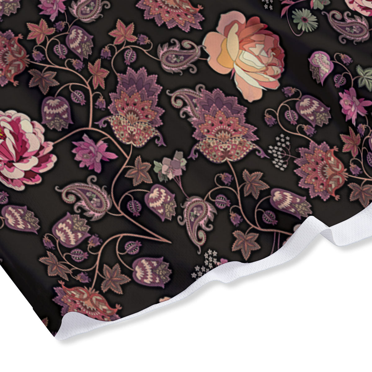 Paisley Indian Rose Print Pattern Mesh Shorts