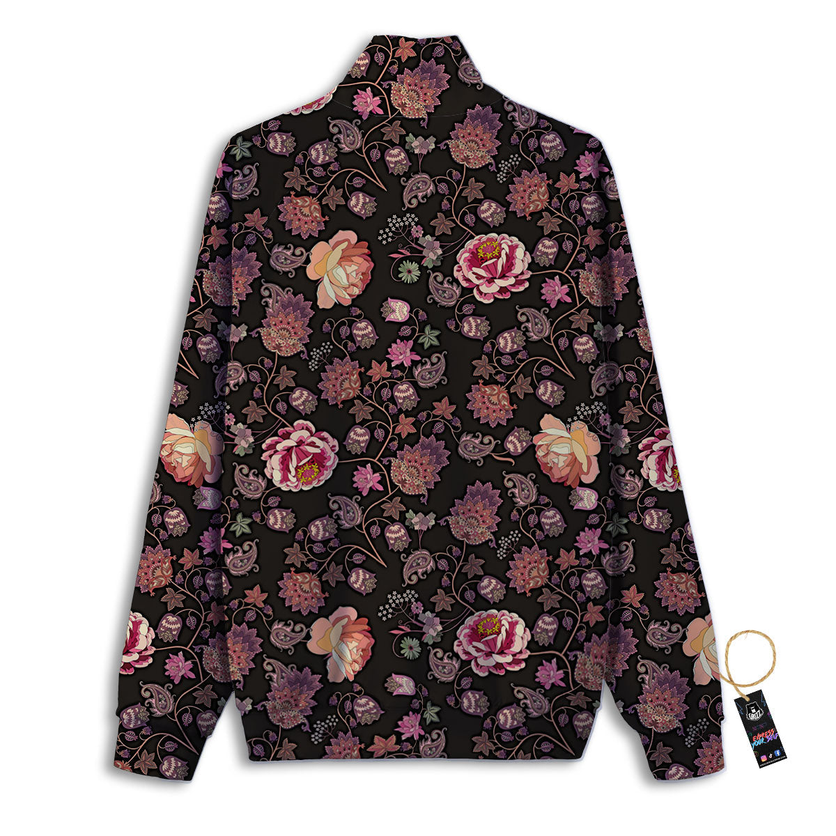 Paisley Indian Rose Print Pattern Track Jacket-grizzshop