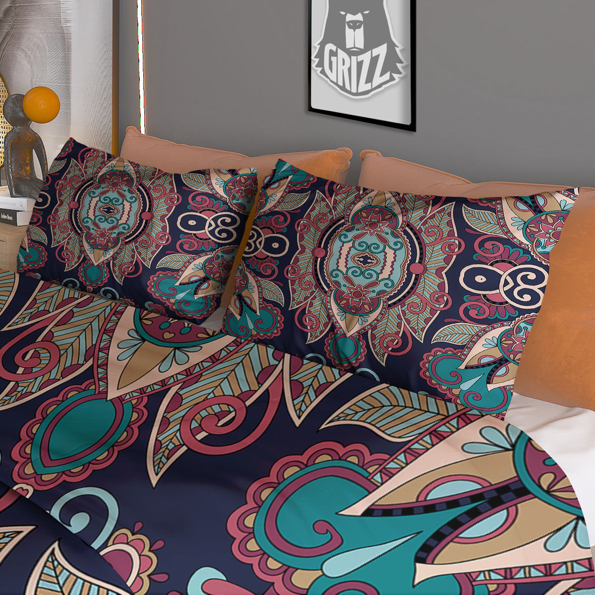 Paisley Mandala Ornamental Print Duvet Cover Bedding Set