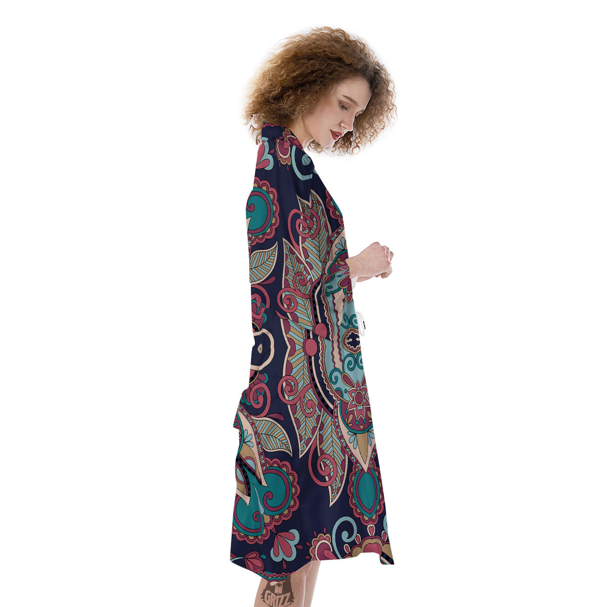 Paisley Mandala Ornamental Print Kimono-grizzshop