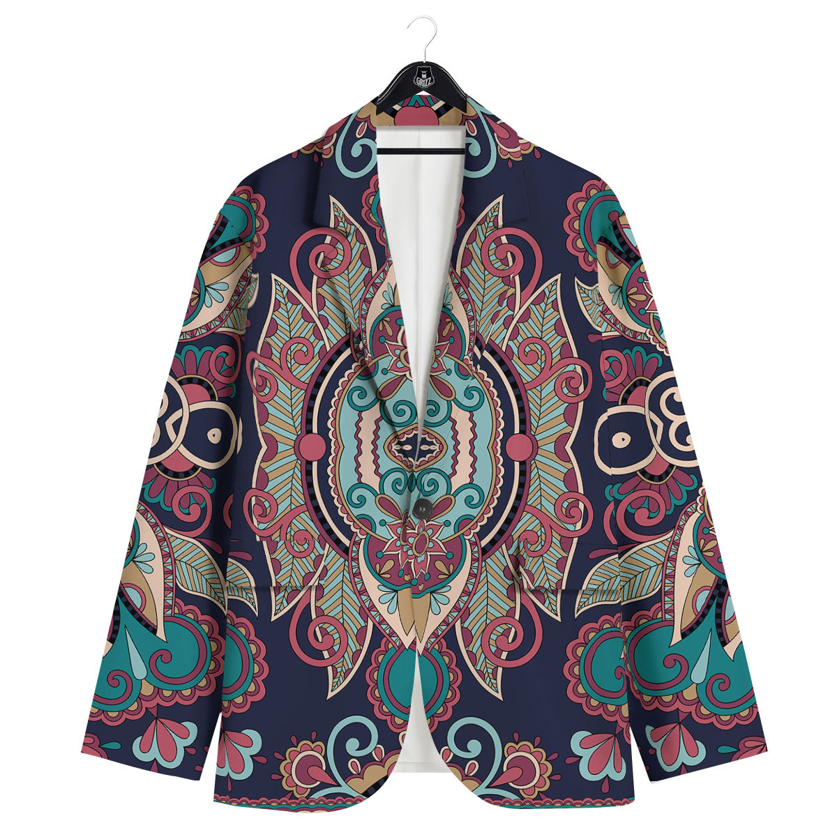 Paisley Mandala Ornamental Print Men's Sport Coat-grizzshop