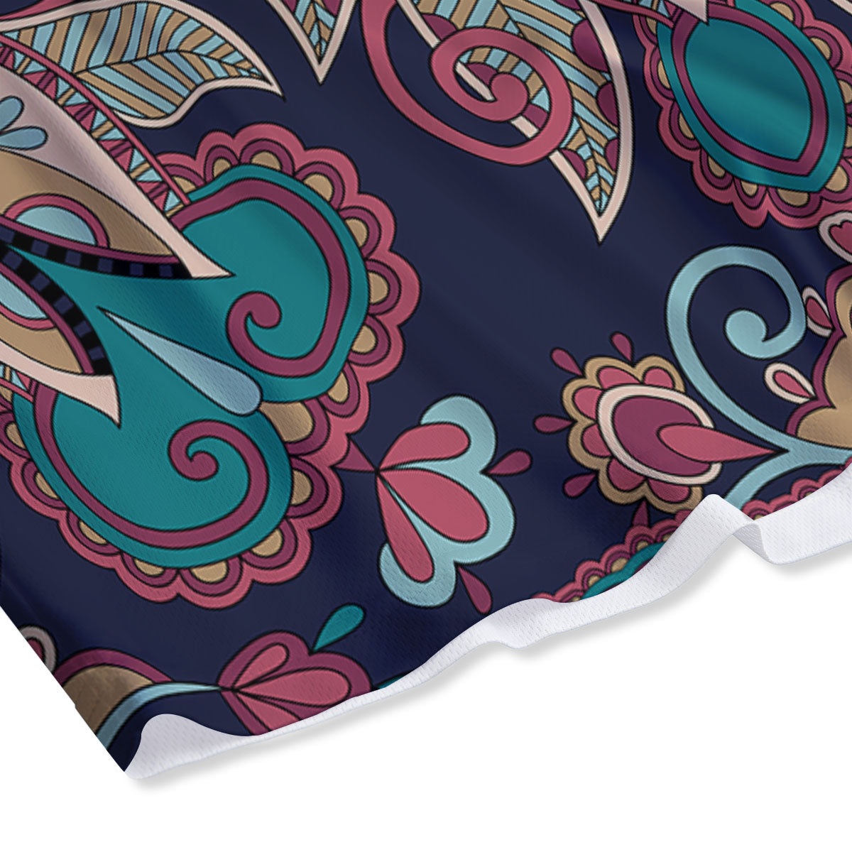 Paisley Mandala Ornamental Print Mesh Shorts