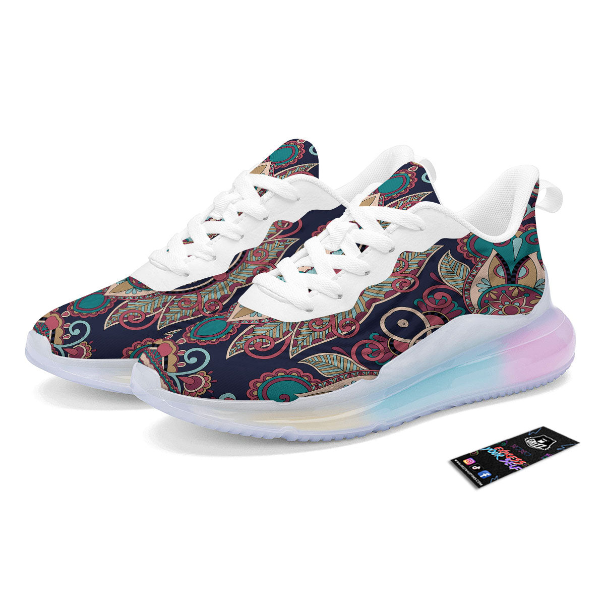 Paisley Mandala Ornamental Print Running Sneakers-grizzshop