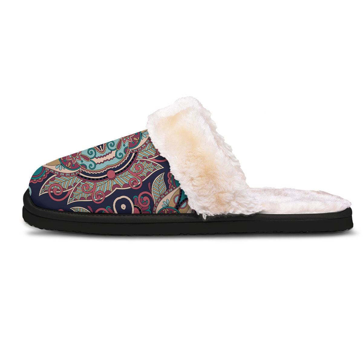 Paisley Mandala Ornamental Print Slippers-grizzshop