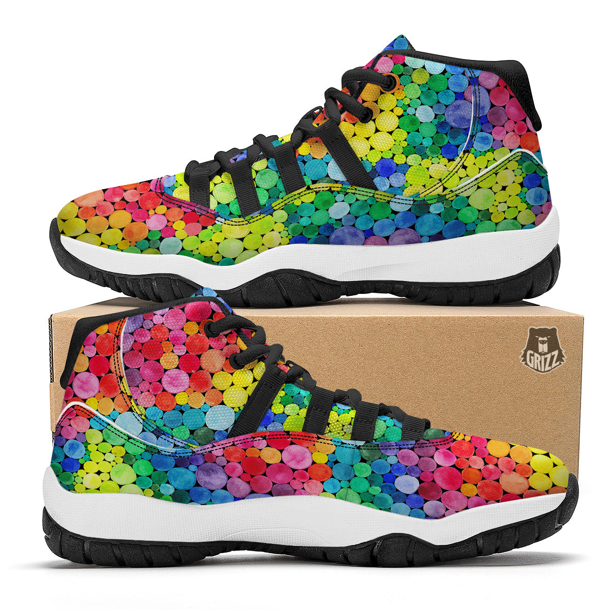 Paisley Ornament Black White And Flora Print Pattern Black Bball Shoes-grizzshop