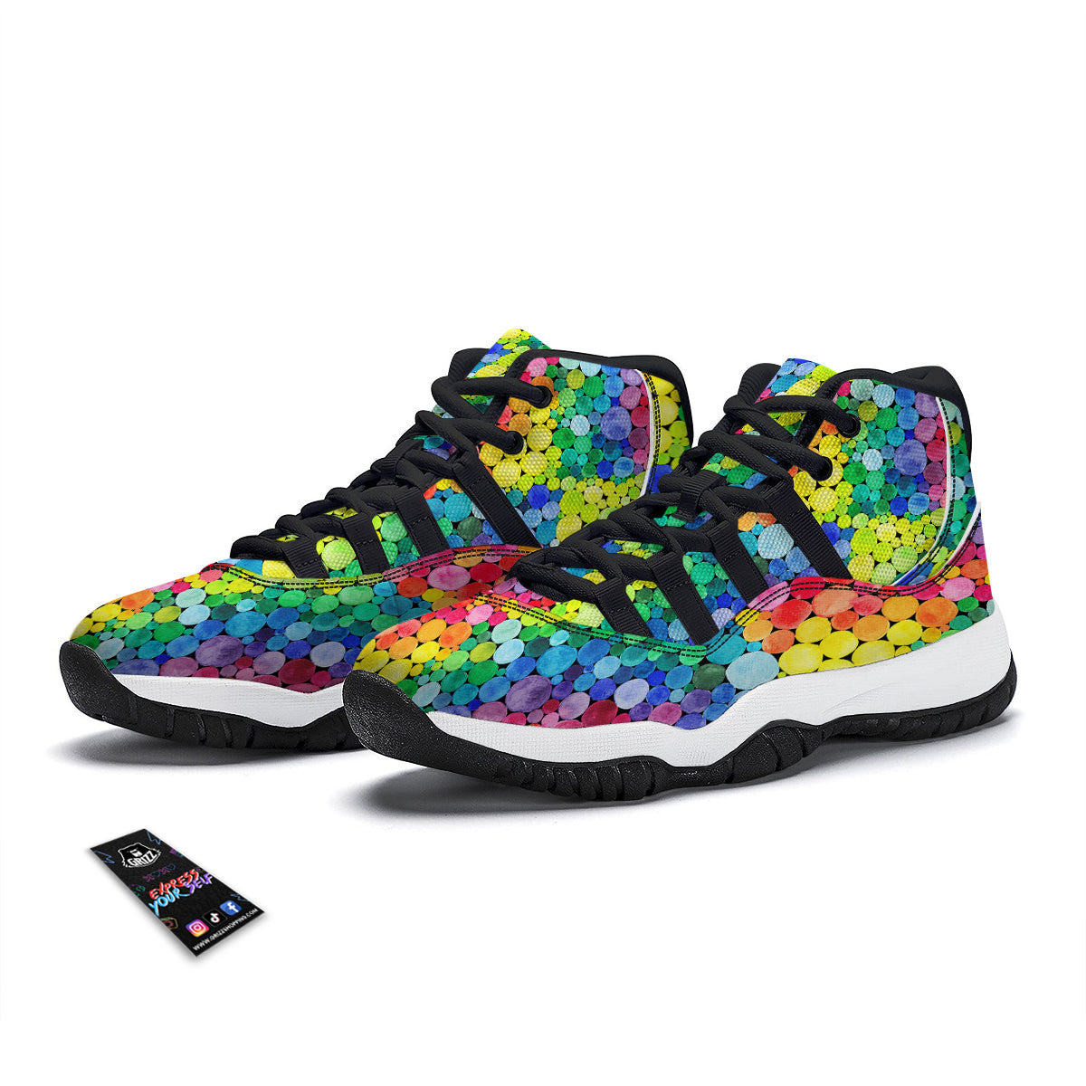 Paisley Ornament Black White And Flora Print Pattern Black Bball Shoes-grizzshop