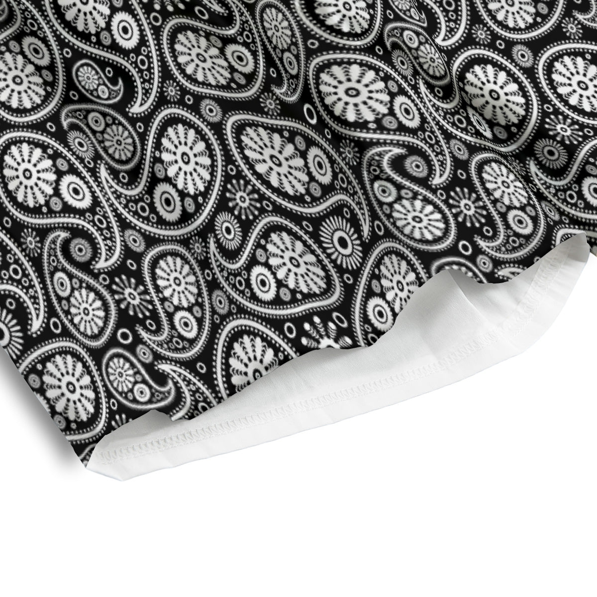 Paisley Ornament Black White And Flora Print Pattern Men's Athletic Shorts