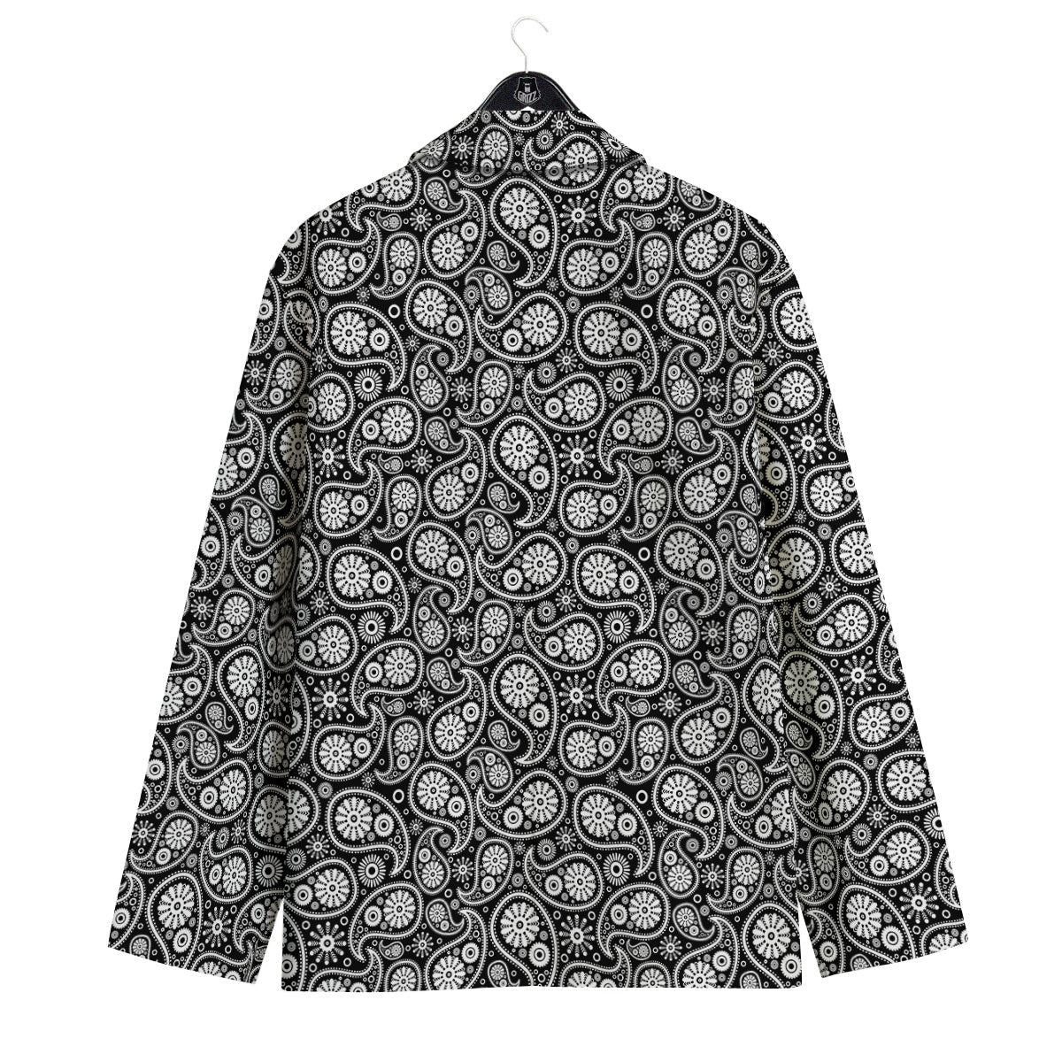 Paisley Ornament Black White And Flora Print Pattern Men's Sport Coat-grizzshop