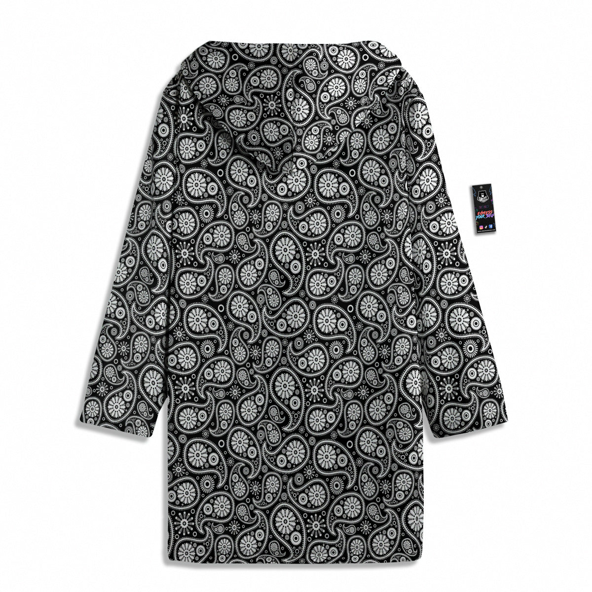 Paisley Ornament Black White And Flora Print Pattern Men's Windbreaker Jacket-grizzshop
