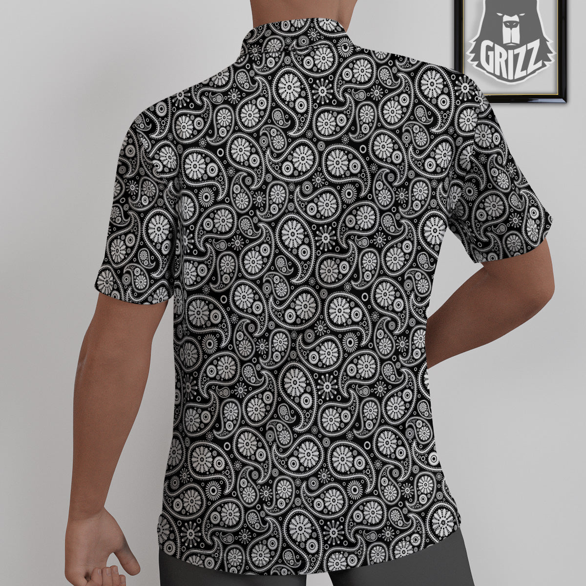 Paisley Ornament Black White And Flora Print Pattern Untucked Shirts-grizzshop