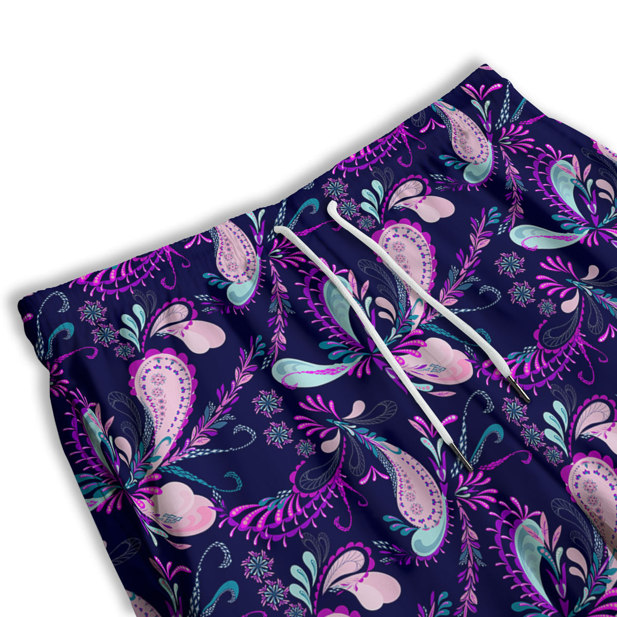 Paisley Pink And Purple Print Pattern Men's Athletic Shorts