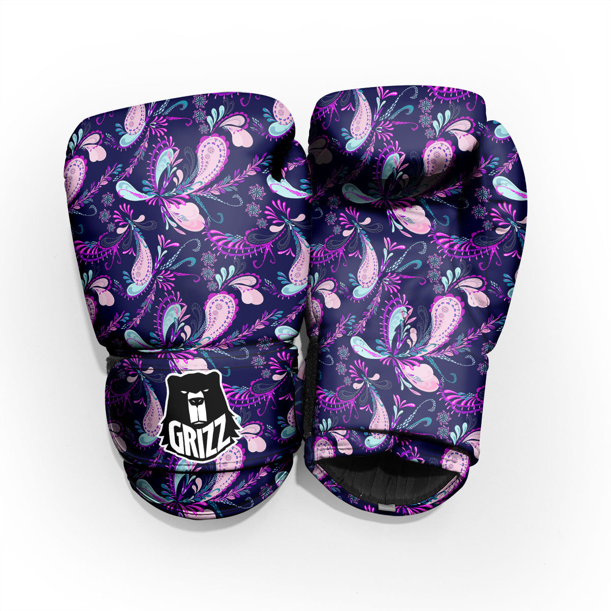 Paisley Pink And Purple Print Pattern Pro Boxing Glove