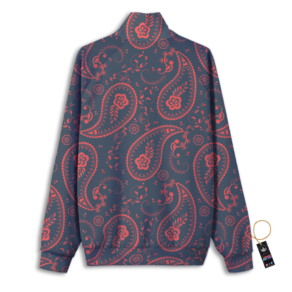Paisley Pink And Purple Print Pattern Track Jacket-grizzshop