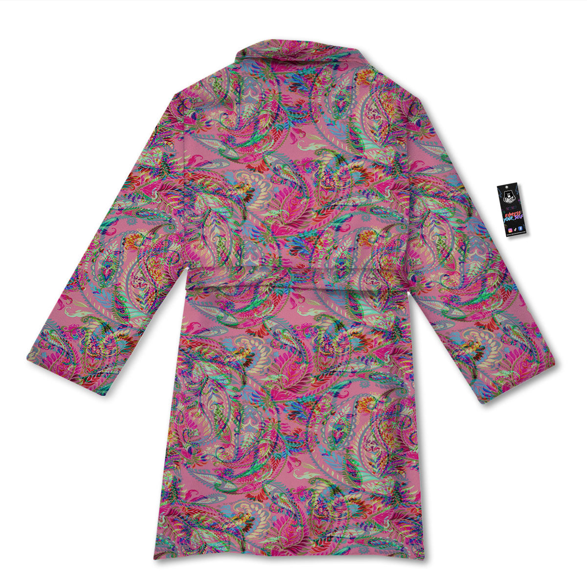 Paisley Pink Print Pattern Bathrobe-grizzshop