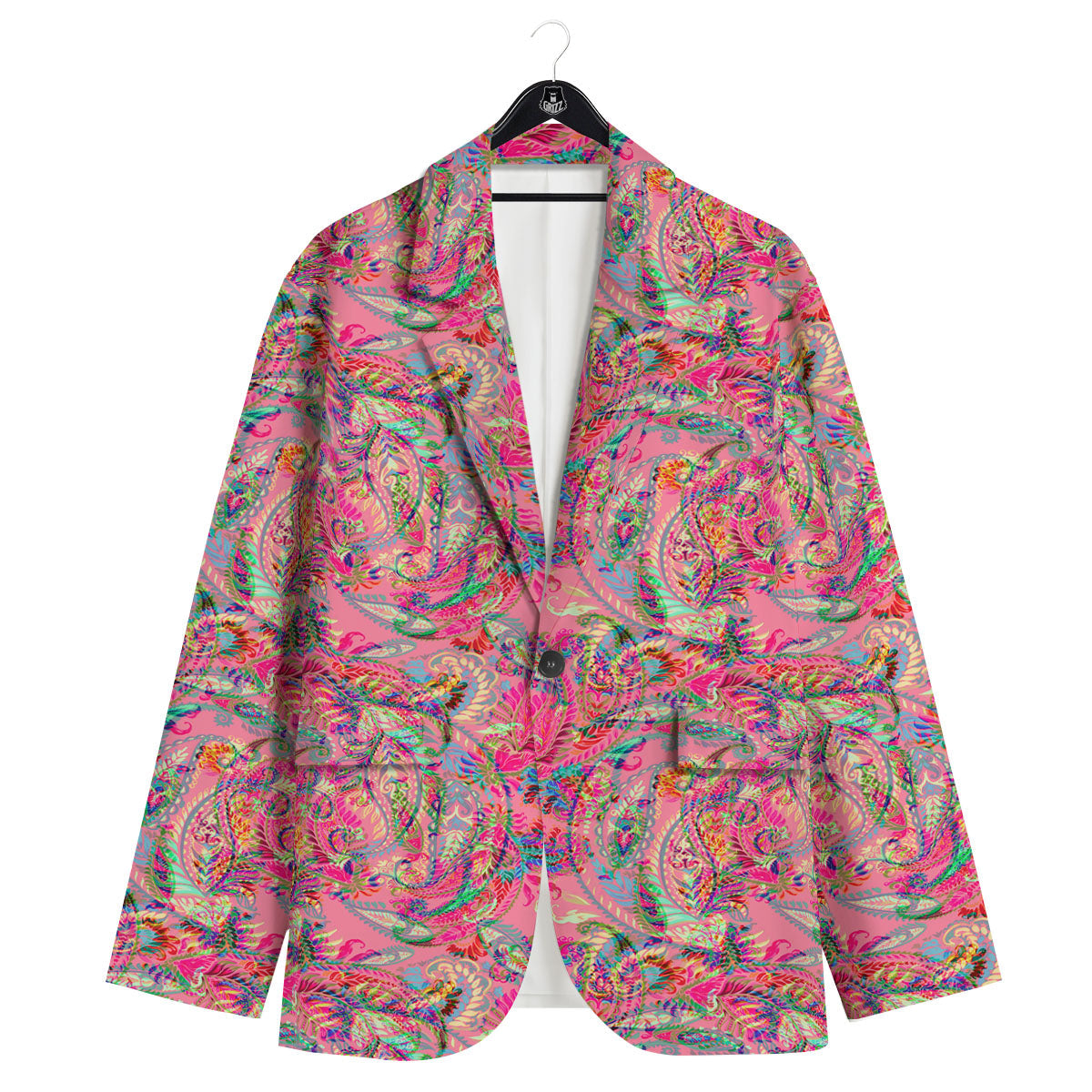 Paisley Pink Print Pattern Men's Sport Coat-grizzshop