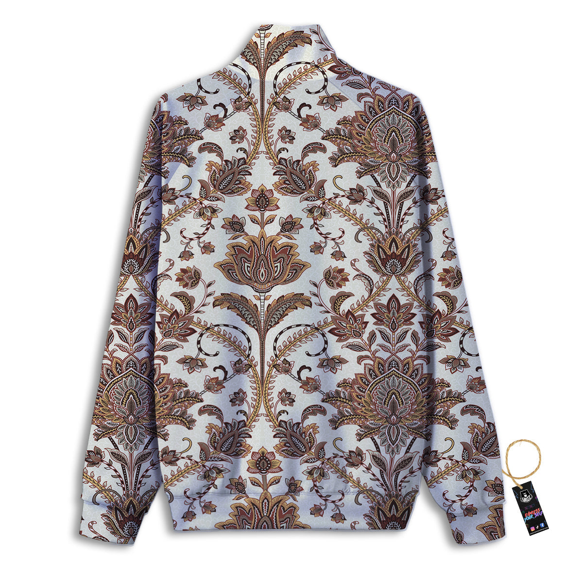 Paisley Pink Print Pattern Track Jacket-grizzshop