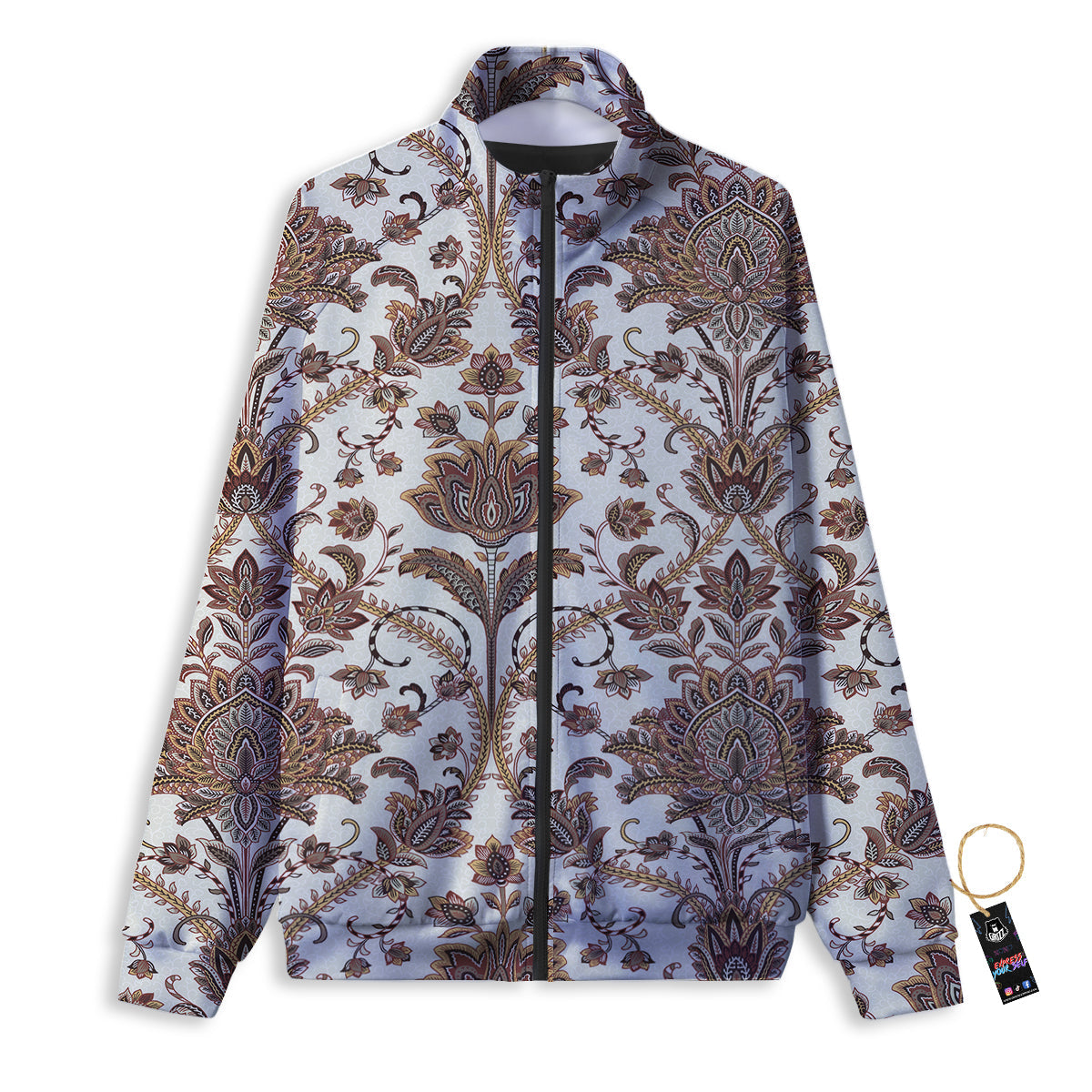 Paisley Pink Print Pattern Track Jacket-grizzshop