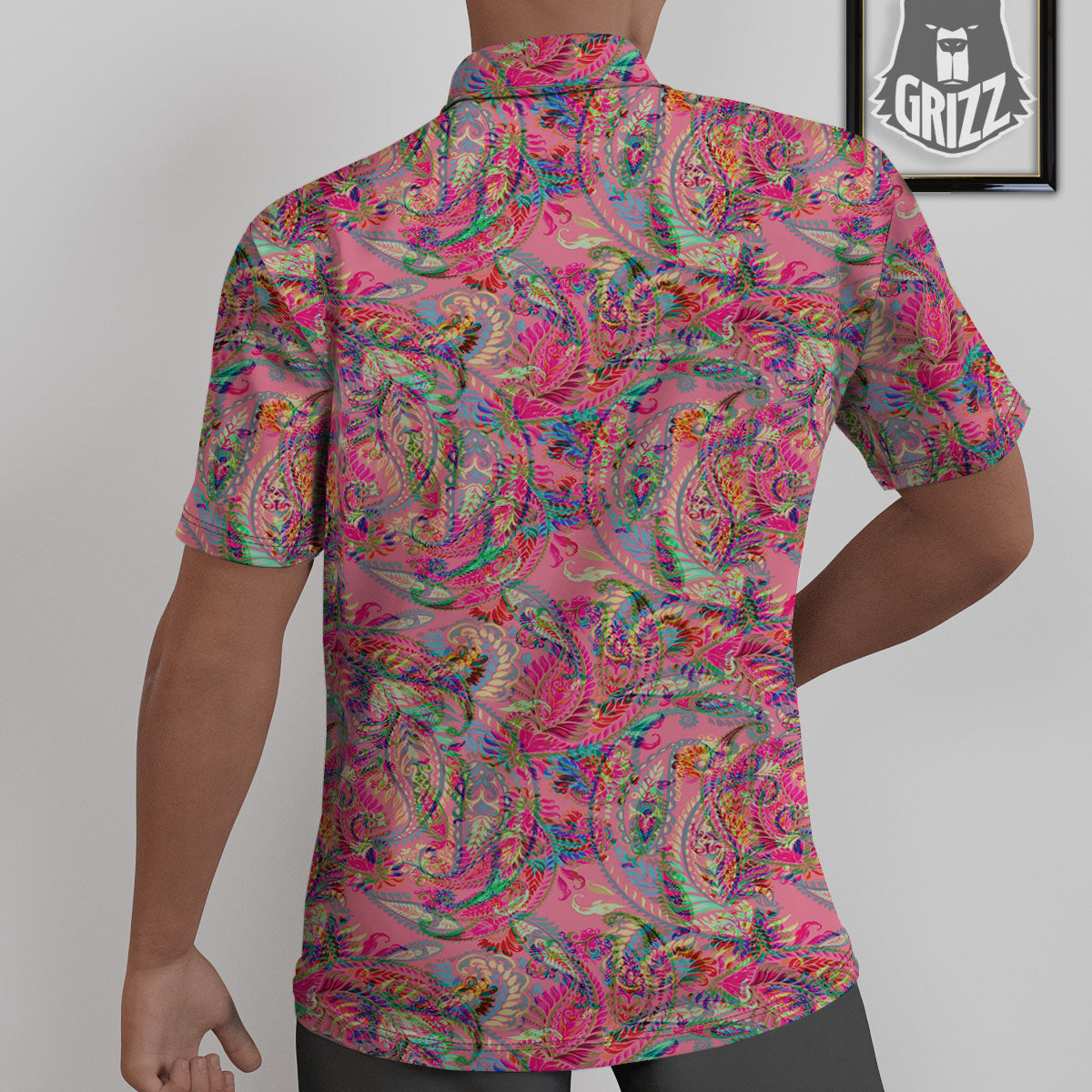 Paisley Pink Print Pattern Untucked Shirts-grizzshop