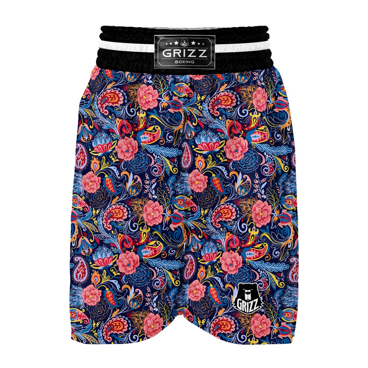 Paisley Print Boxing Shorts-grizzshop