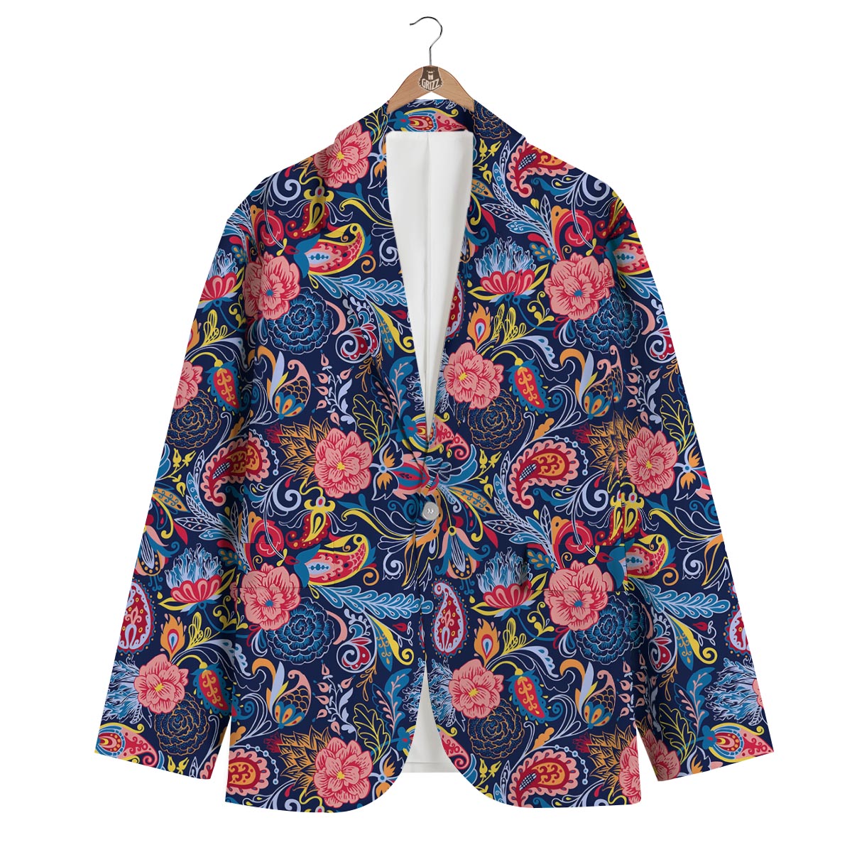 Paisley Print Men's Blazer-grizzshop