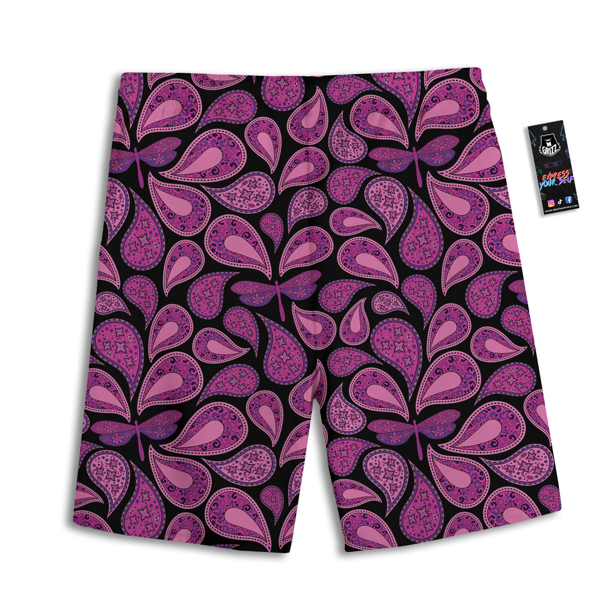 Paisley Purple Print Pattern Men's Athletic Shorts