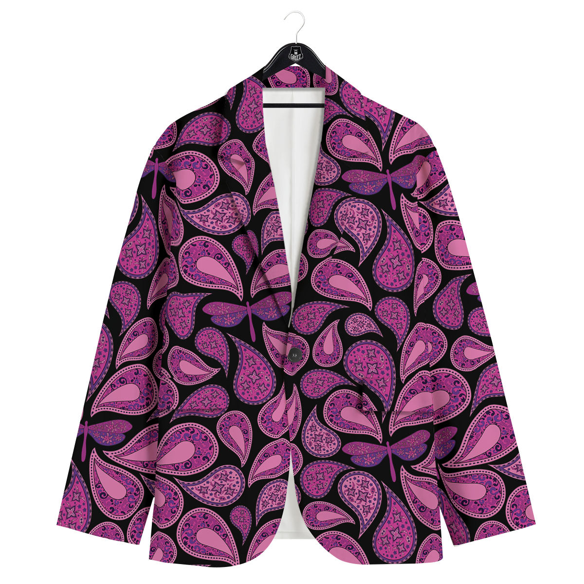 Paisley Purple Print Pattern Men's Sport Coat-grizzshop