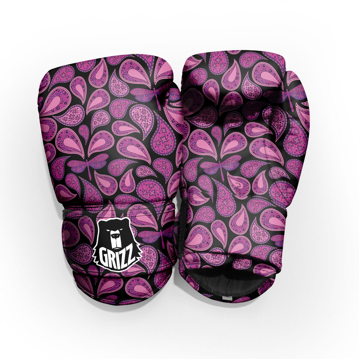 Paisley Purple Print Pattern Pro Boxing Glove