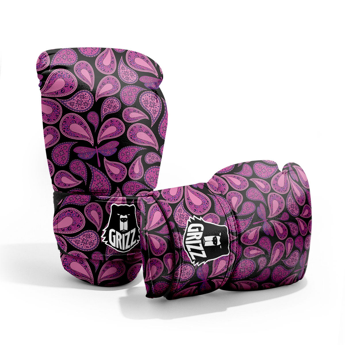 Paisley Purple Print Pattern Pro Boxing Glove