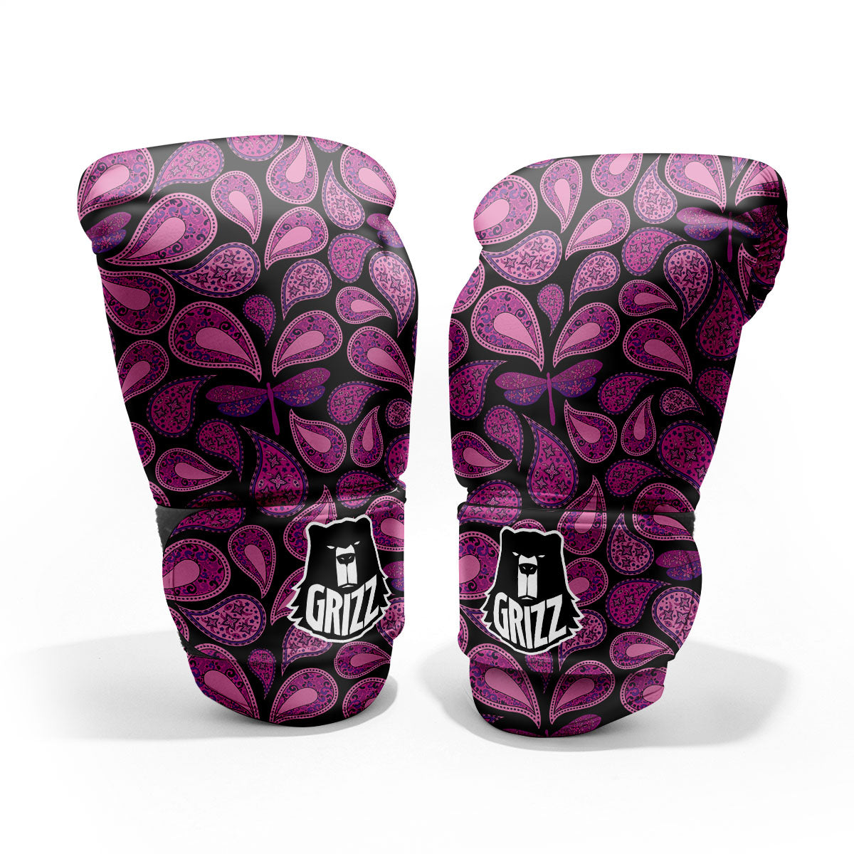 Paisley Purple Print Pattern Pro Boxing Glove