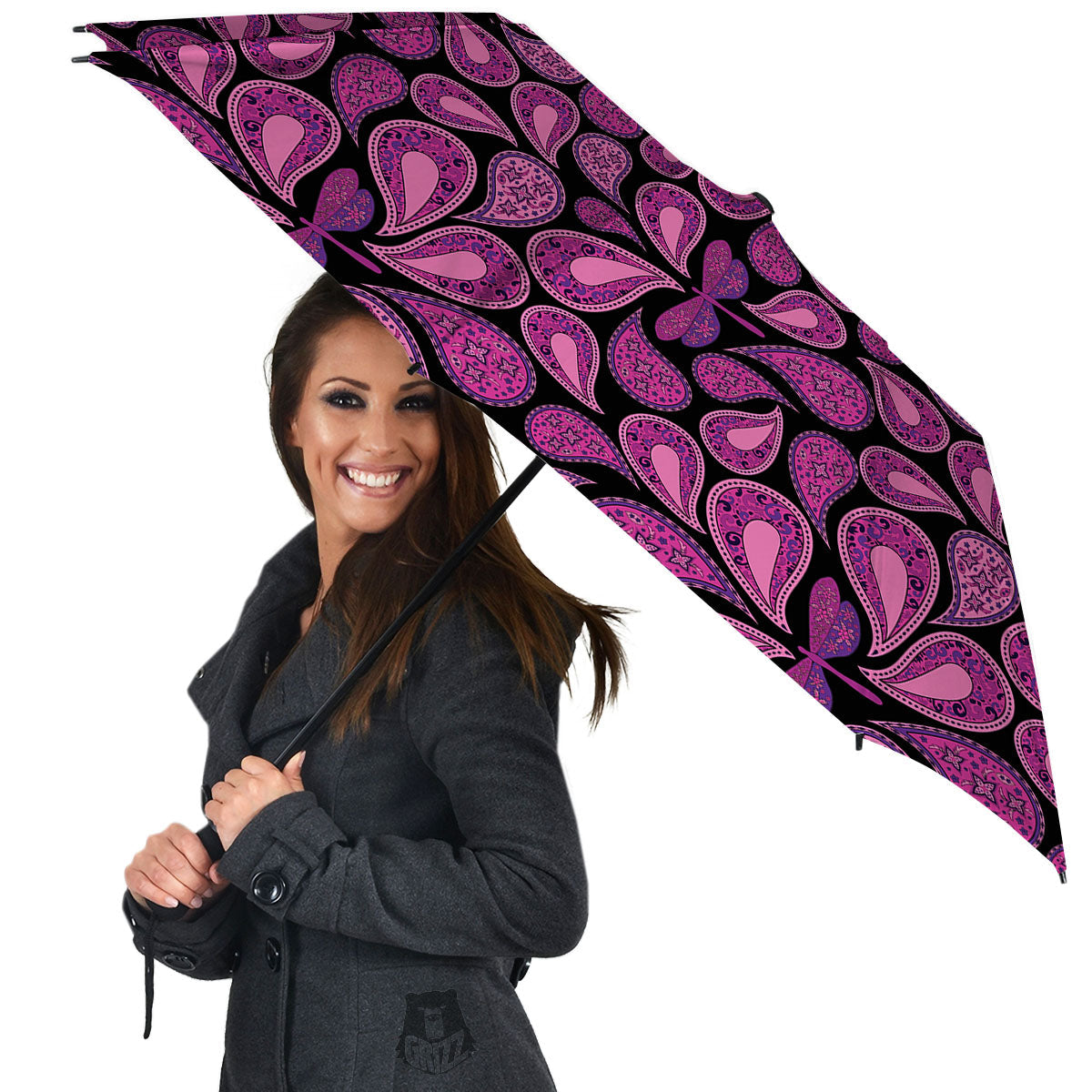 Paisley Purple Print Pattern Umbrella-grizzshop