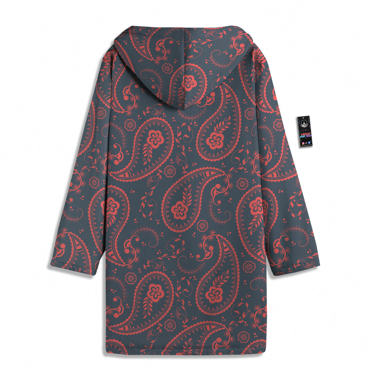 Paisley Red And Grey Print Pattern Men's Windbreaker Jacket-grizzshop
