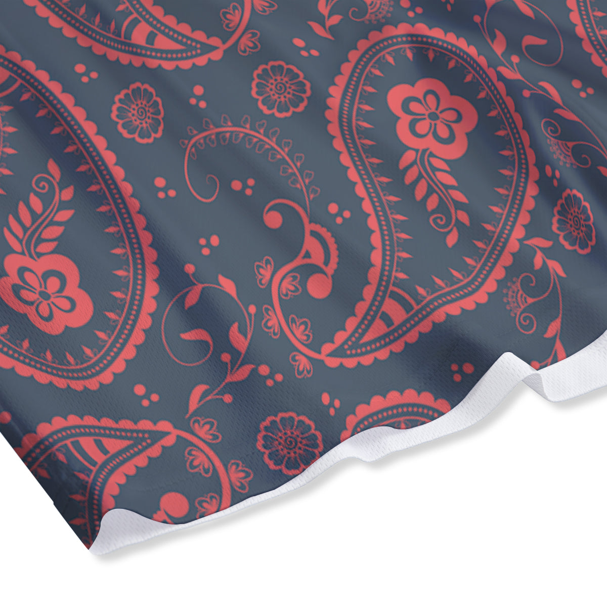 Paisley Red And Grey Print Pattern Mesh Shorts