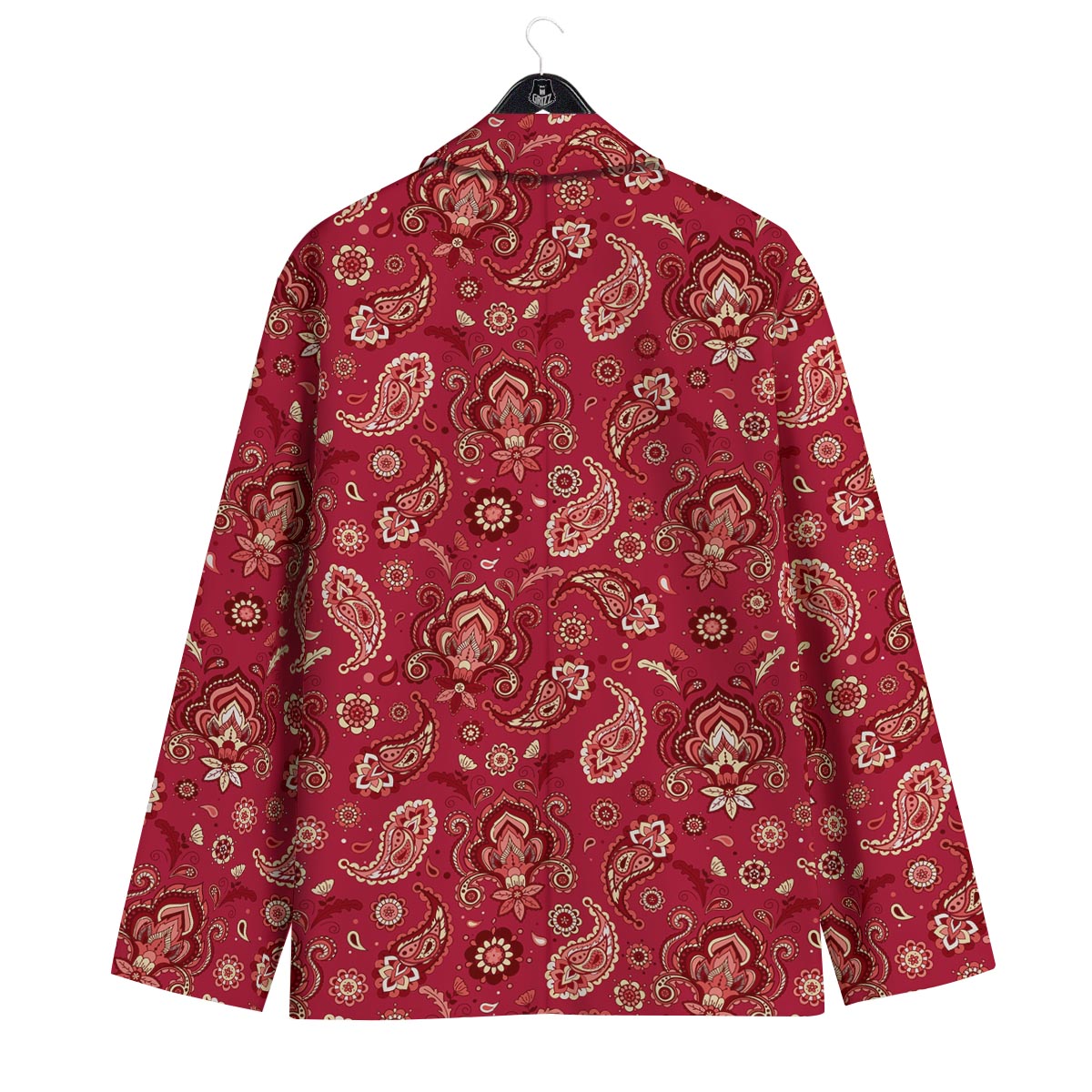 Paisley Red Print Pattern Men's Sport Coat-grizzshop