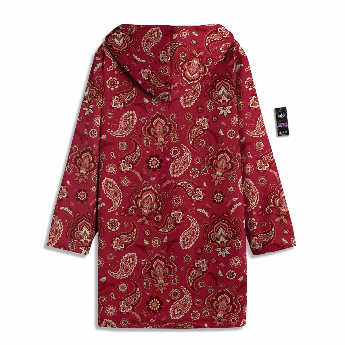 Paisley Red Print Pattern Men's Windbreaker Jacket-grizzshop