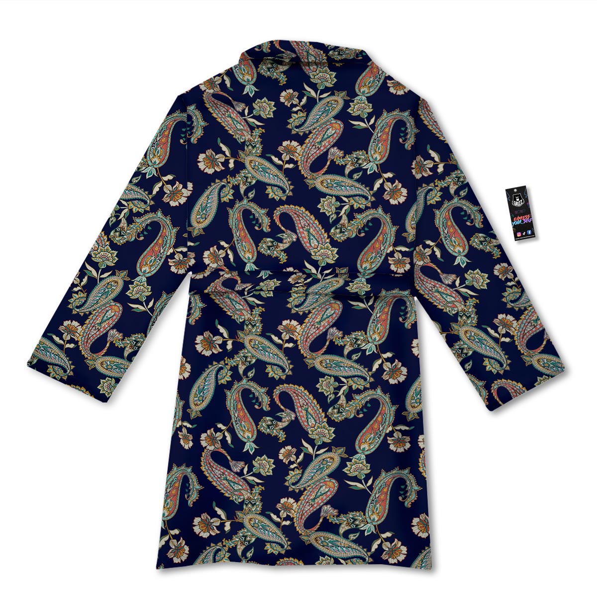 Paisley Retro Print Pattern Bathrobe-grizzshop