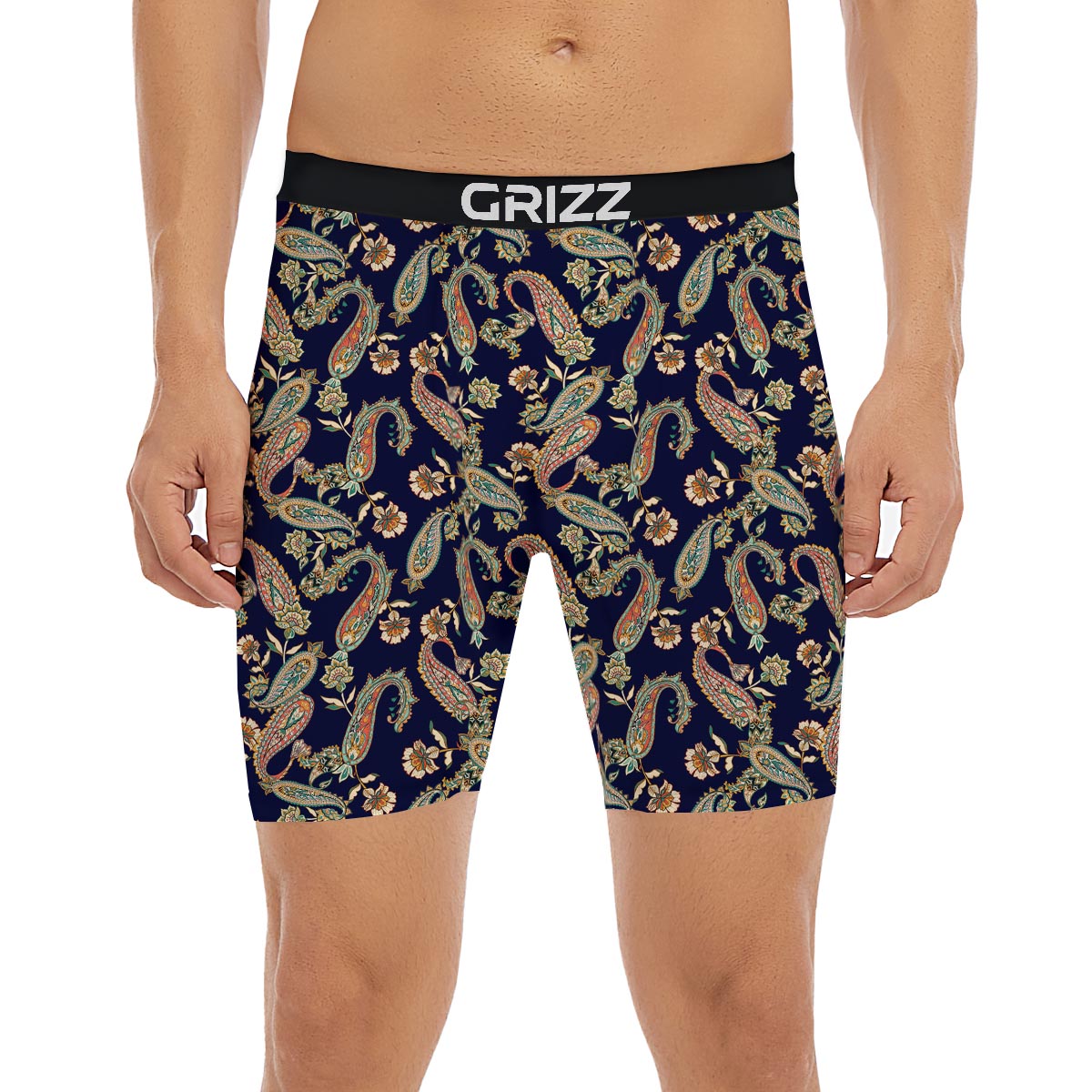 Paisley Retro Print Pattern Boxer Briefs-grizzshop