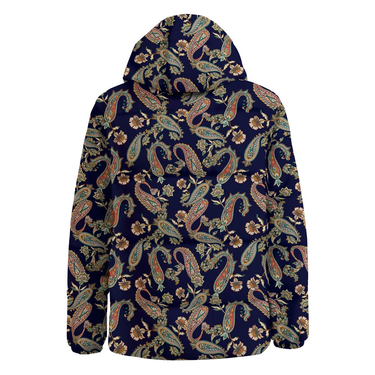 Paisley Retro Print Pattern Down Jacket-grizzshop