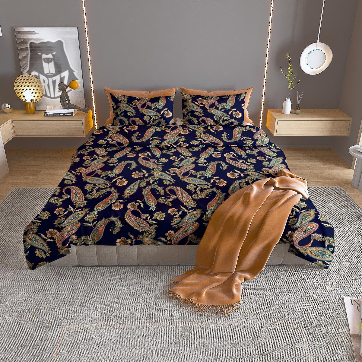 Palm Leaf Tropical Print Pattern Duvet Cover Bedding Set
