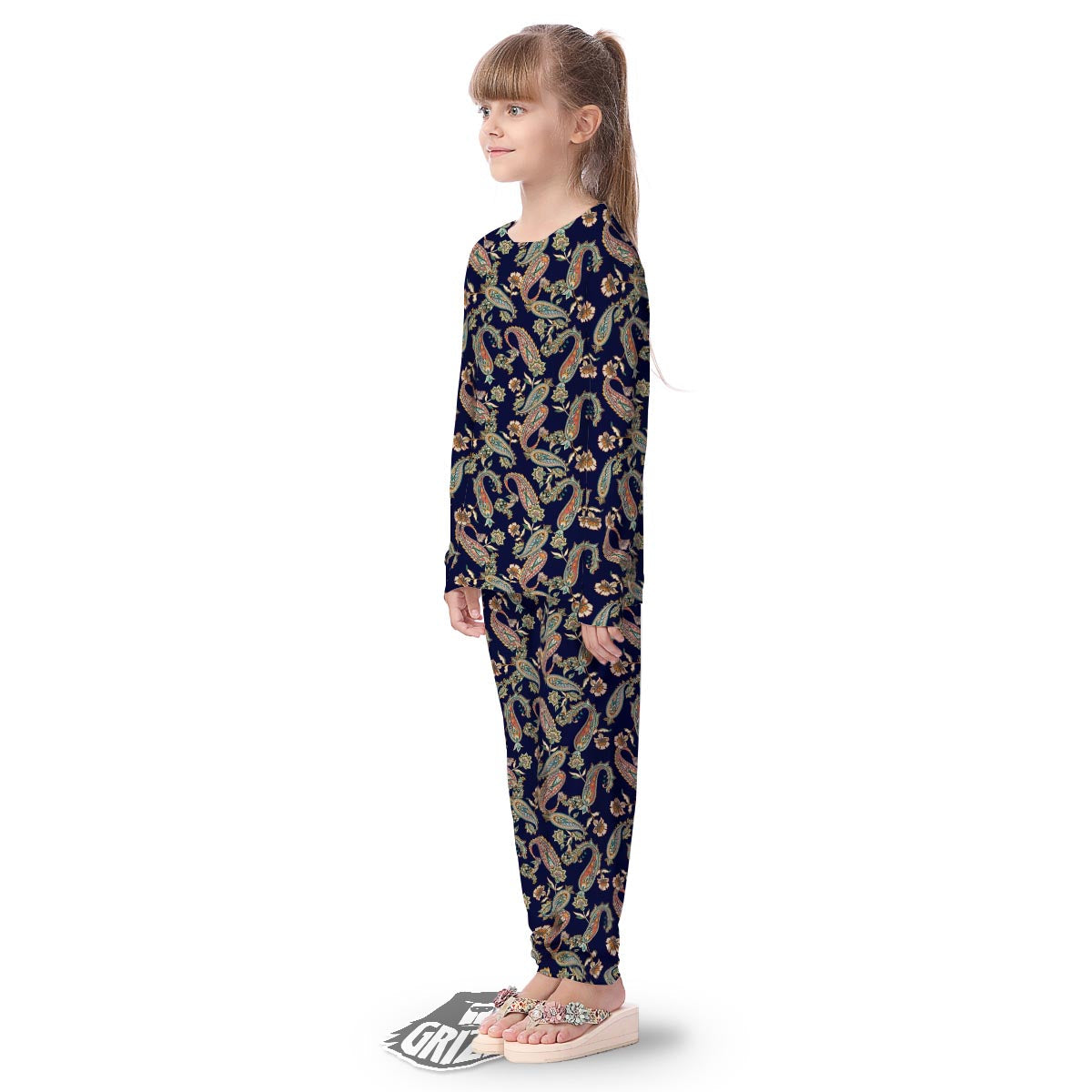 Paisley Retro Print Pattern Kid's Pajamas-grizzshop