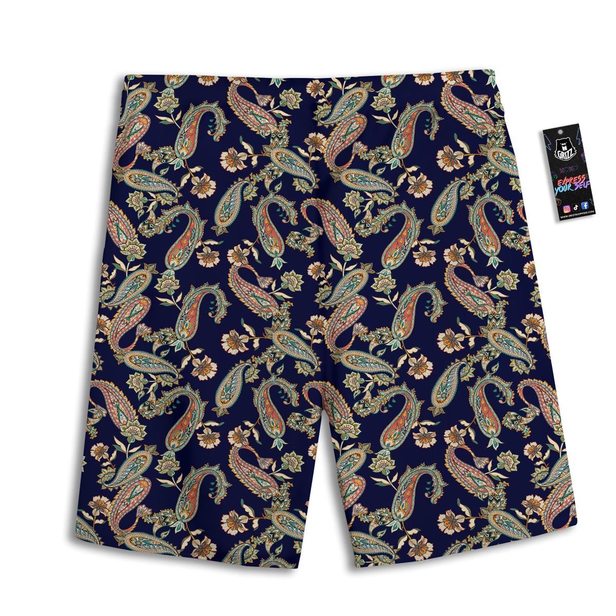 Paisley Retro Print Pattern Men's Athletic Shorts