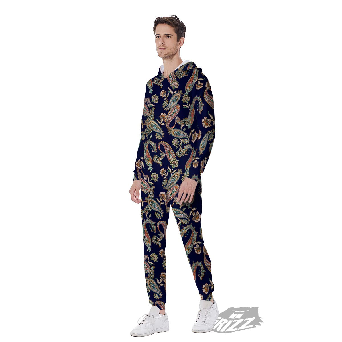 Paisley Retro Print Pattern Men's Jumpsuit-grizzshop