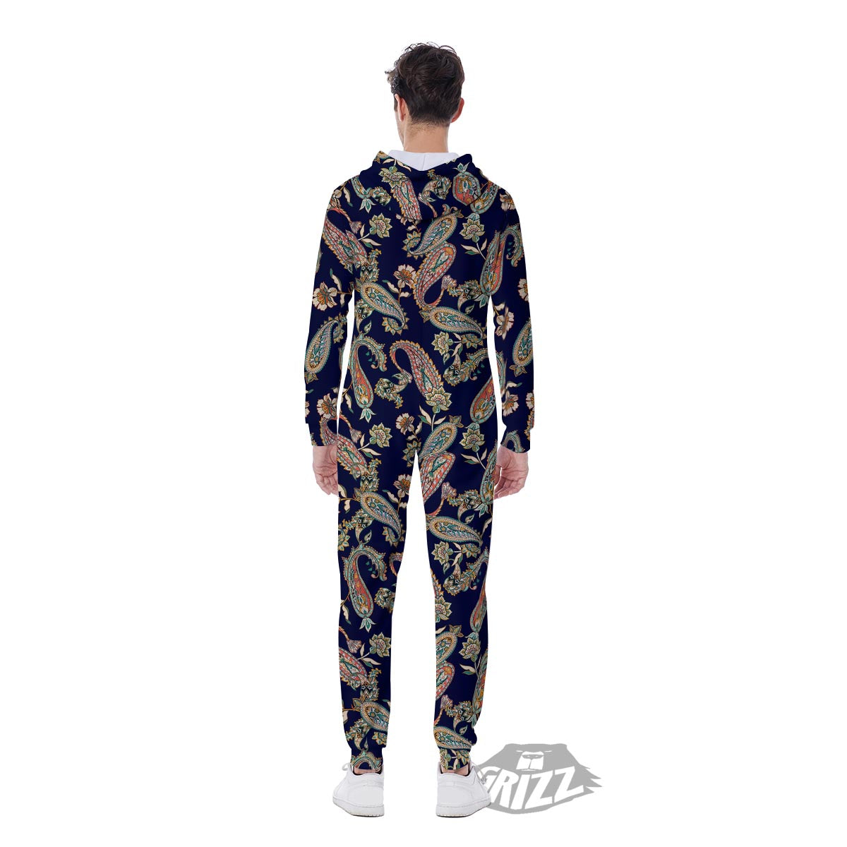 Paisley Retro Print Pattern Men's Jumpsuit-grizzshop