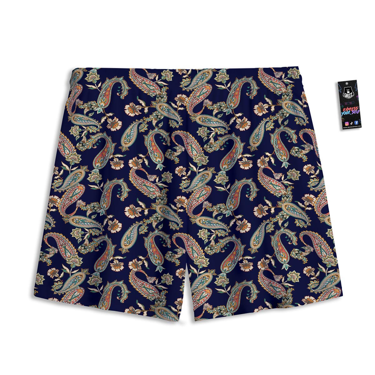 Paisley Retro Print Pattern Mesh Shorts