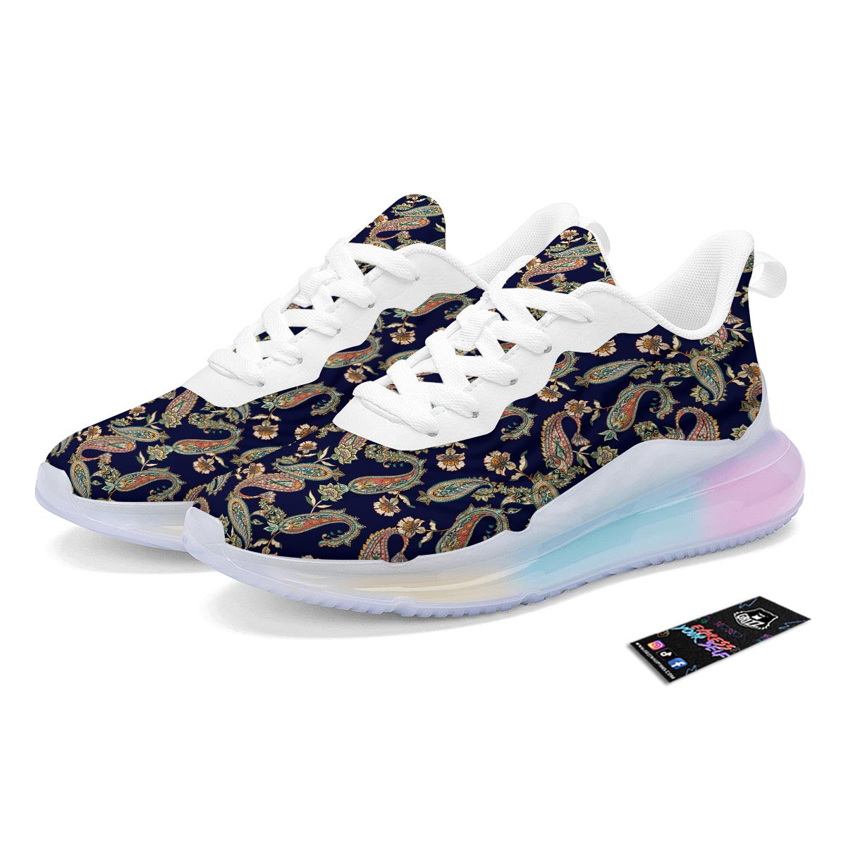 Paisley Retro Print Pattern Running Sneakers-grizzshop