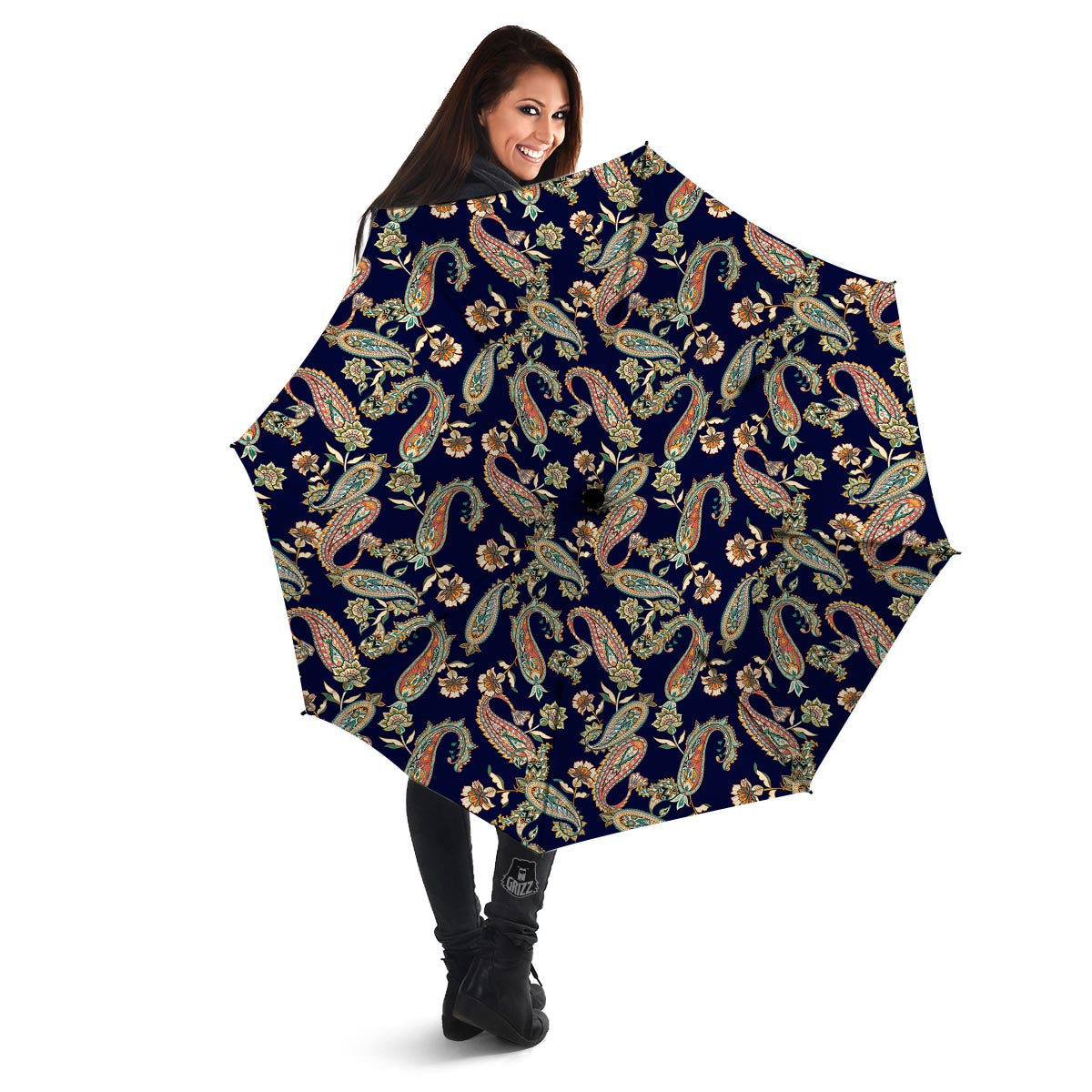 Paisley Retro Print Pattern Umbrella-grizzshop